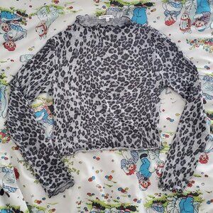 Cropped Long Sleeve Leopard Print ANTISTAR Top